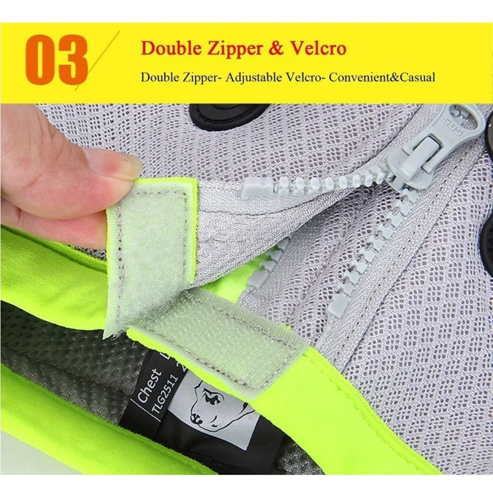 Dog Cooling Vest Harness Cooler Jacket Grey Green Small